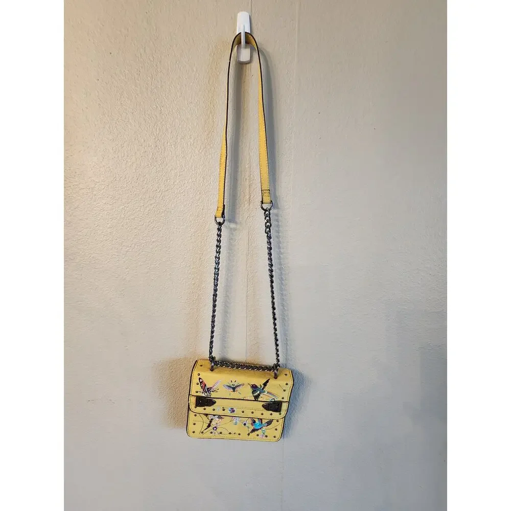 Topshop Polly Bird Embroidered Crossbody Bag Yellow - Picture 4 of 10